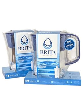 NEW 2 Pack of Brita Denali Smart Filter 6 Cup Water Pitchers - Mazarine Blue